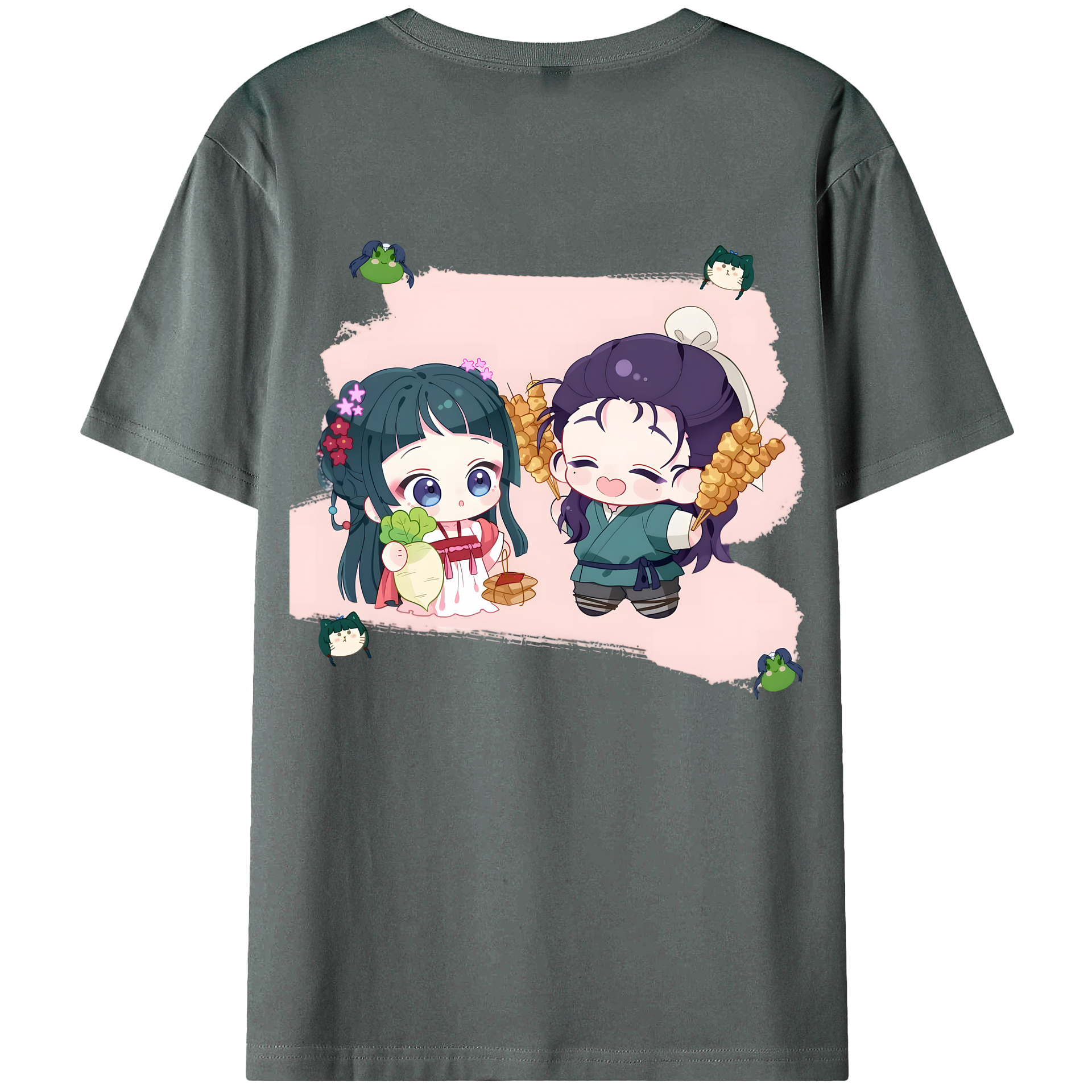 （画像用） 薬屋のひとりごと The Apothecary Diaries 綿100％ メンズ半袖Tシャツ（バックプリント） 通気性